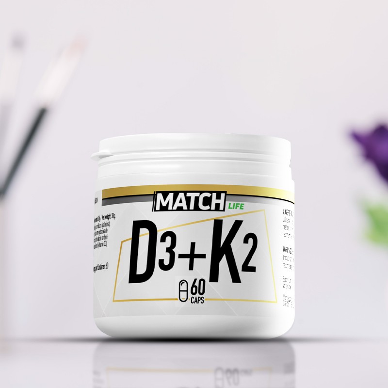 Vitamina D3+K2 60 caps MATCH
